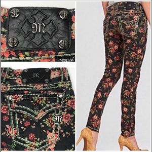 Miss Me Floral Ankle Skinny Jeans